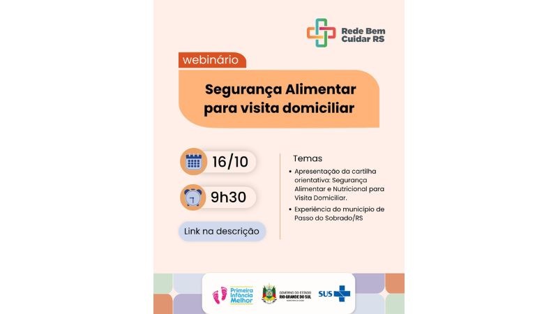 Webin&aacute;rio &ldquo;Seguran&ccedil;a Alimentar para visita domiciliar&rdquo;